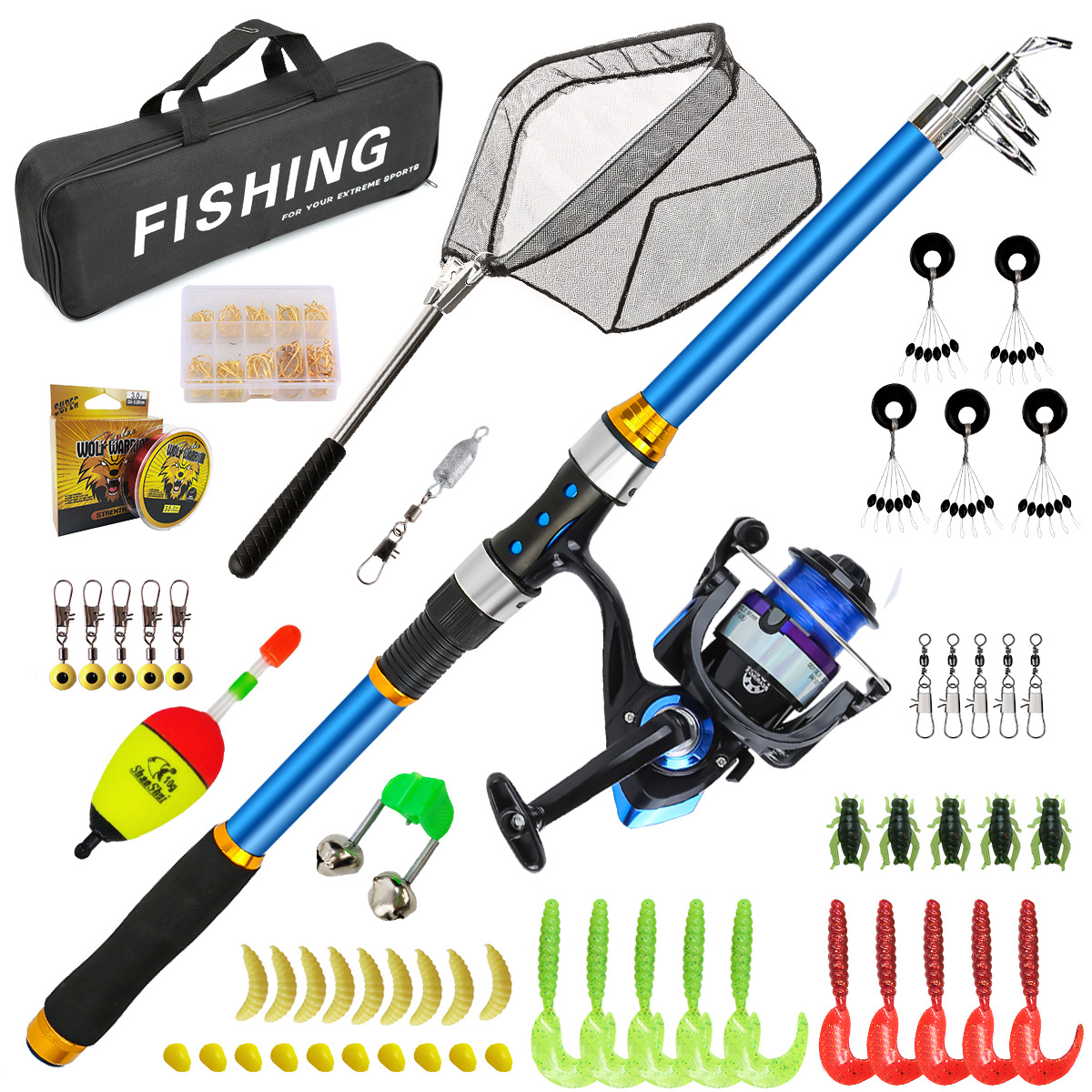 Fishing Rod Carbon Fiber - مجموعة صنارة صيد من الألياف الزجاجية