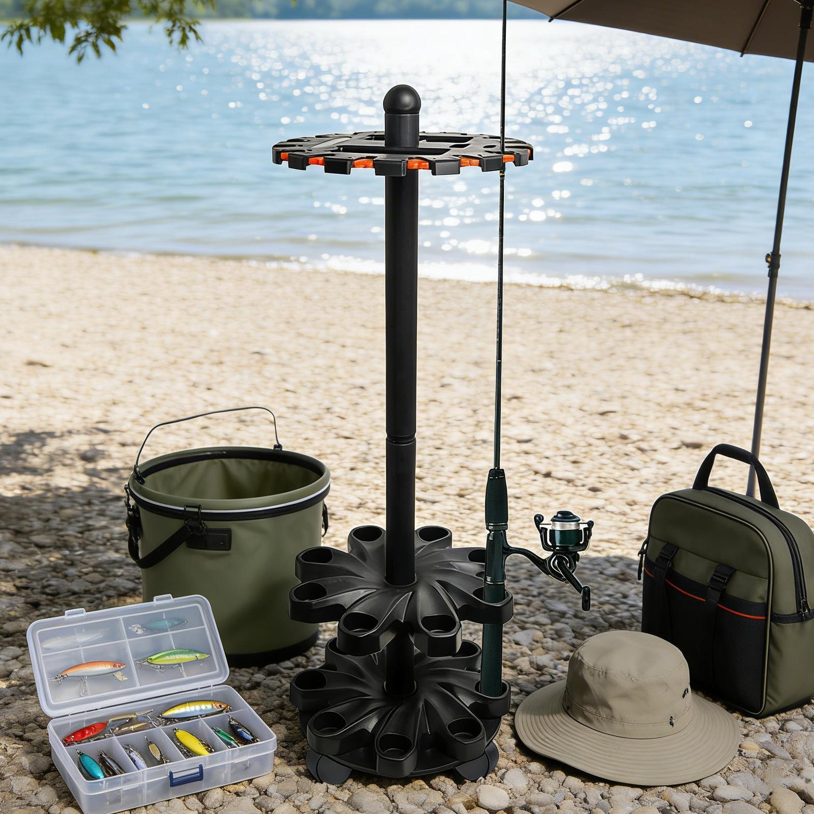 حاملات قصبات الصيد، حامل عمودي - مراجعة Fishing Rod Rack وسعره
