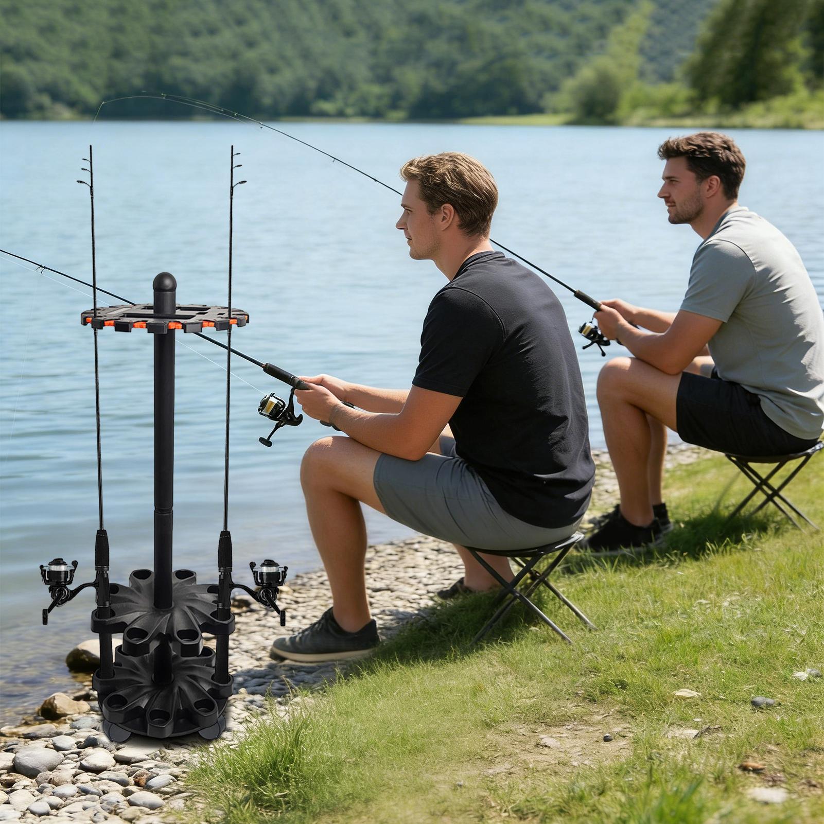 حاملات قصبات الصيد، حامل عمودي - مراجعة Fishing Rod Rack وسعره