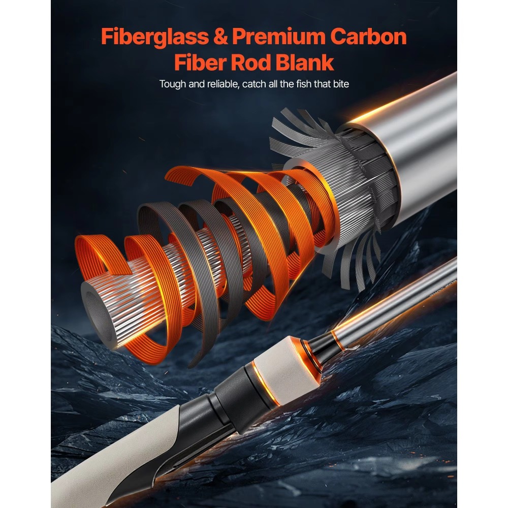 طقم صيد سمك القاروص من ألياف ا - مراجعة Fishing Rod Carbon Fiber وسعره