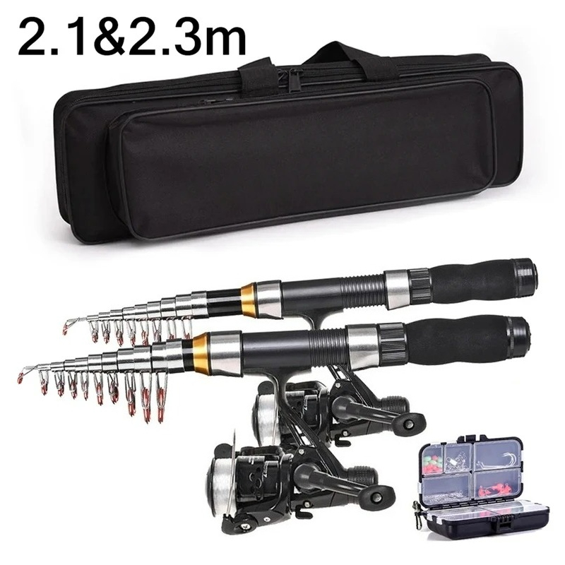 BRAVMAK 2.1/ 2.3 mTelescopic ا - مراجعة Fishing Rod Carbon Fiber وسعره